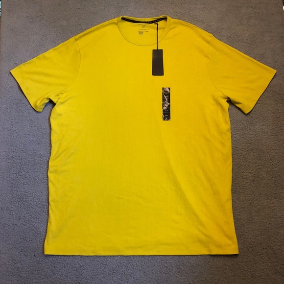 Shaquille O'Neal Other - Shaquille O'Neal XLG Yellow Ribbed Short Sleeve T-Shirt Mens 4XLT NWT Big & Tall